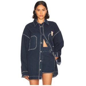 ISO Helsa denim overshirt / denim shirt in indigo navy XS/S